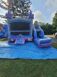 Purple Castle Bounce house with Slide